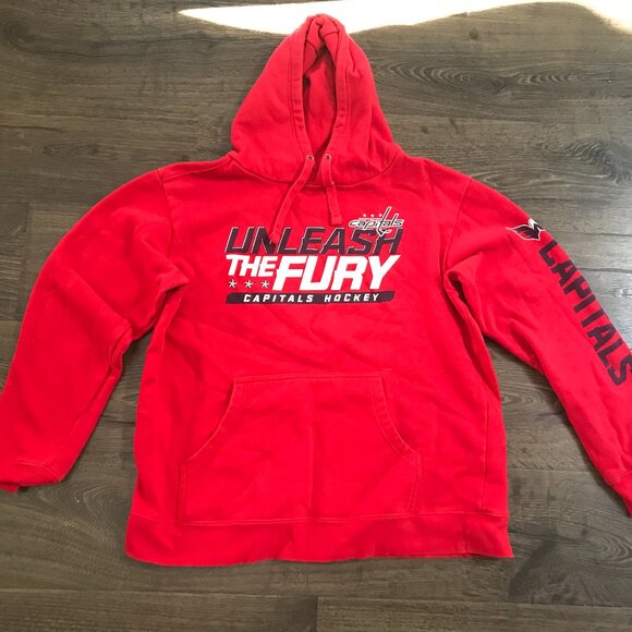 Fanatics Washington Capitals "Unleash the Fury" Hoodie - Size Large - Red - Picture 1 of 5